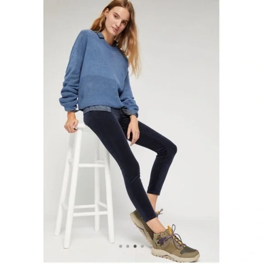 Anthropologie Pilcro Navy Blue Micro Corduroy High-Waist Skinny Pants Casual